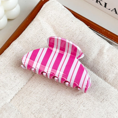 Colorful Pastel Striped Hair Claw Clip  for Women, Everyday Hair Accessory