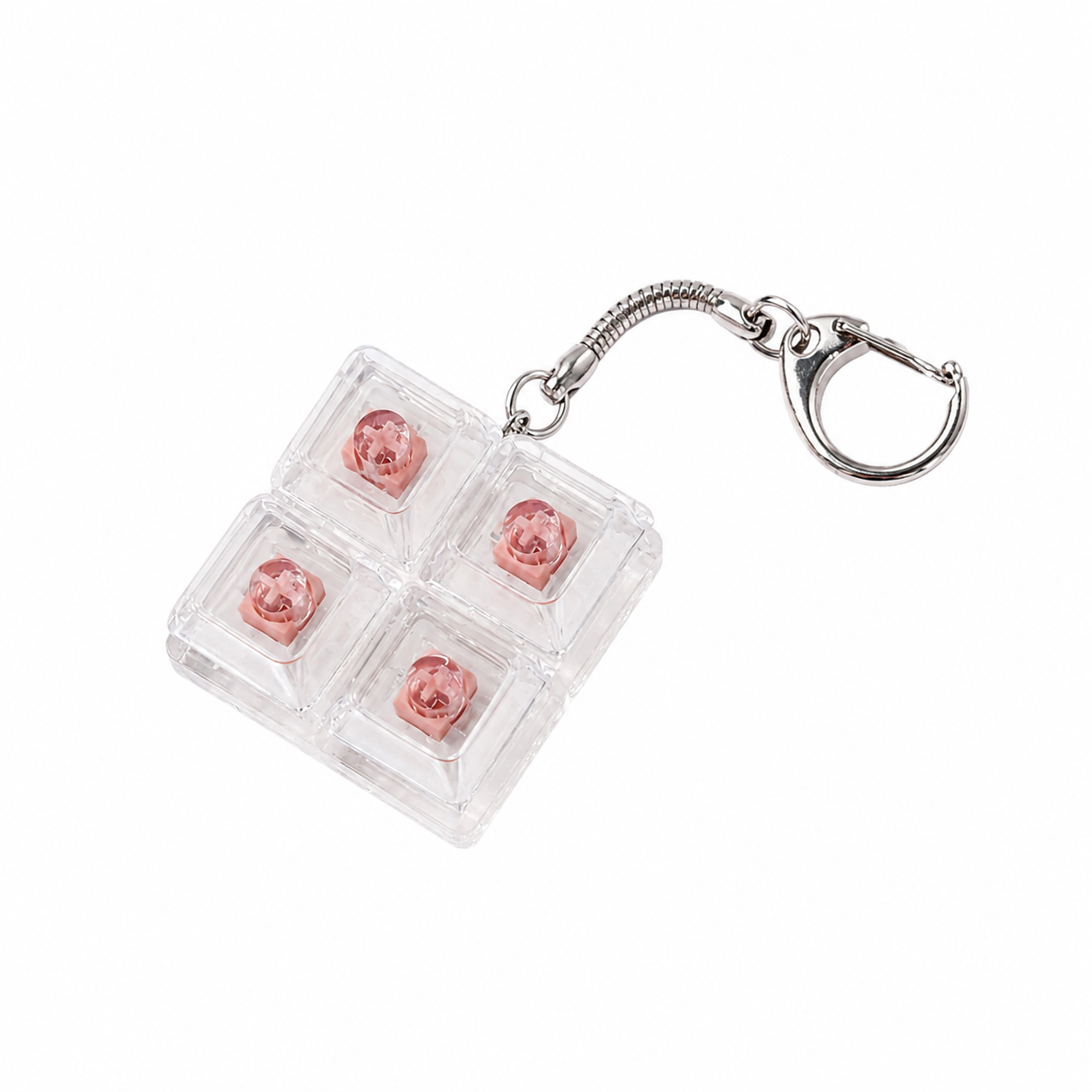 Keyboard Keycap Fidget Press Button Stress Relief Keychain with Colorful Switch Design