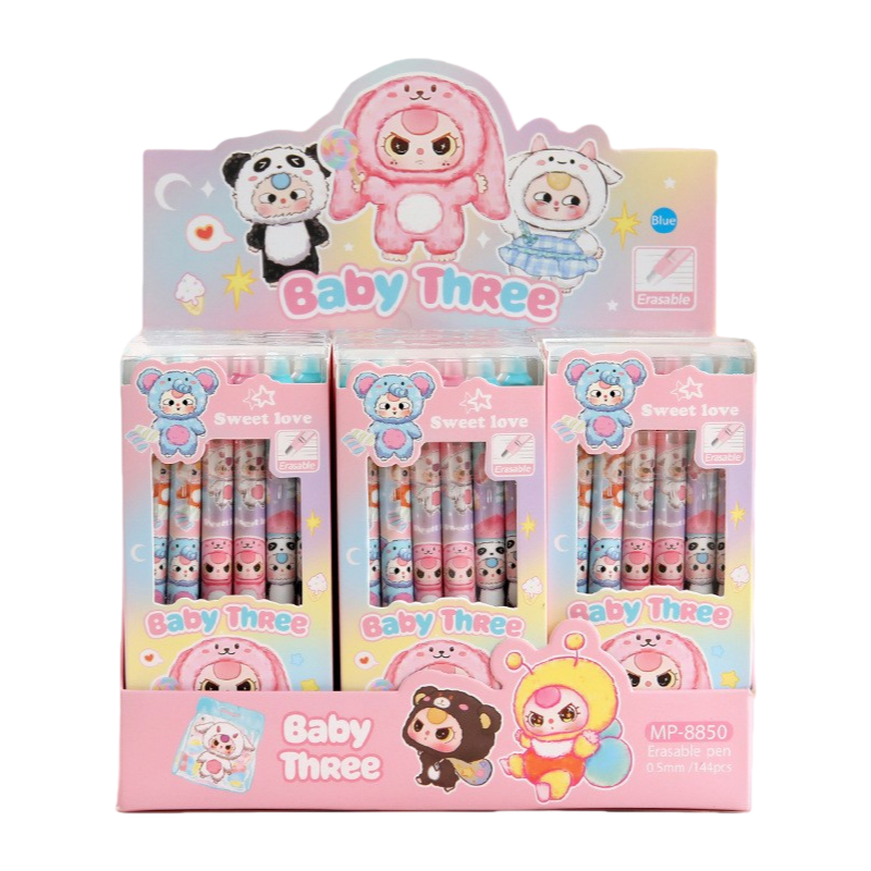 K-Pop Demon Hunter Cartoon Charactor Click Erasable Gel Pens 0.5mm Ink Set of 12 Stationery