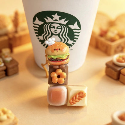 Cute Resin Food Fidget Keychain Hanging Charm