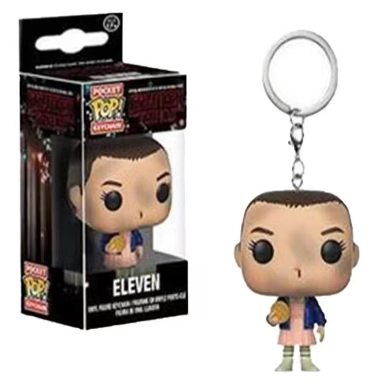 Stranger Things 5 Demogorgon Dustin & Steve Keychain – TV Series Character Key Ring