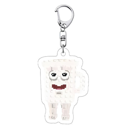 Pixel Style Funny Character Acrylic Keychain Cartoon Pendant Bag Charm