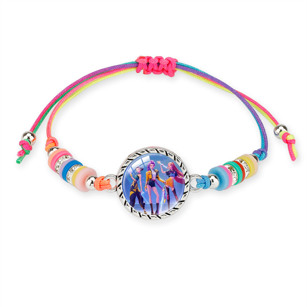 KPOP Demon Hunter Colorful Beaded Bracelet – Boho Adjustable Polymer Clay Charm Bracelet