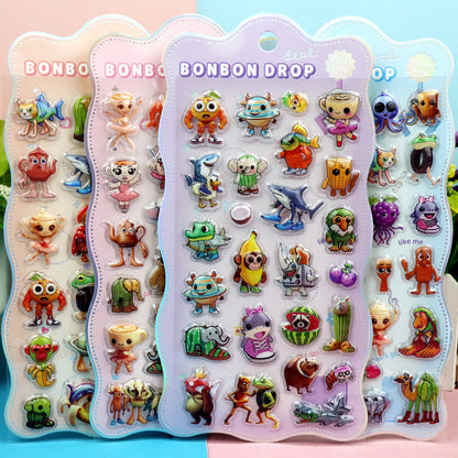 K-Pop Demon Hunters 3D Puffy Kids Cartoon Panda Layered DIY Anime Movie Merchandise Stickers