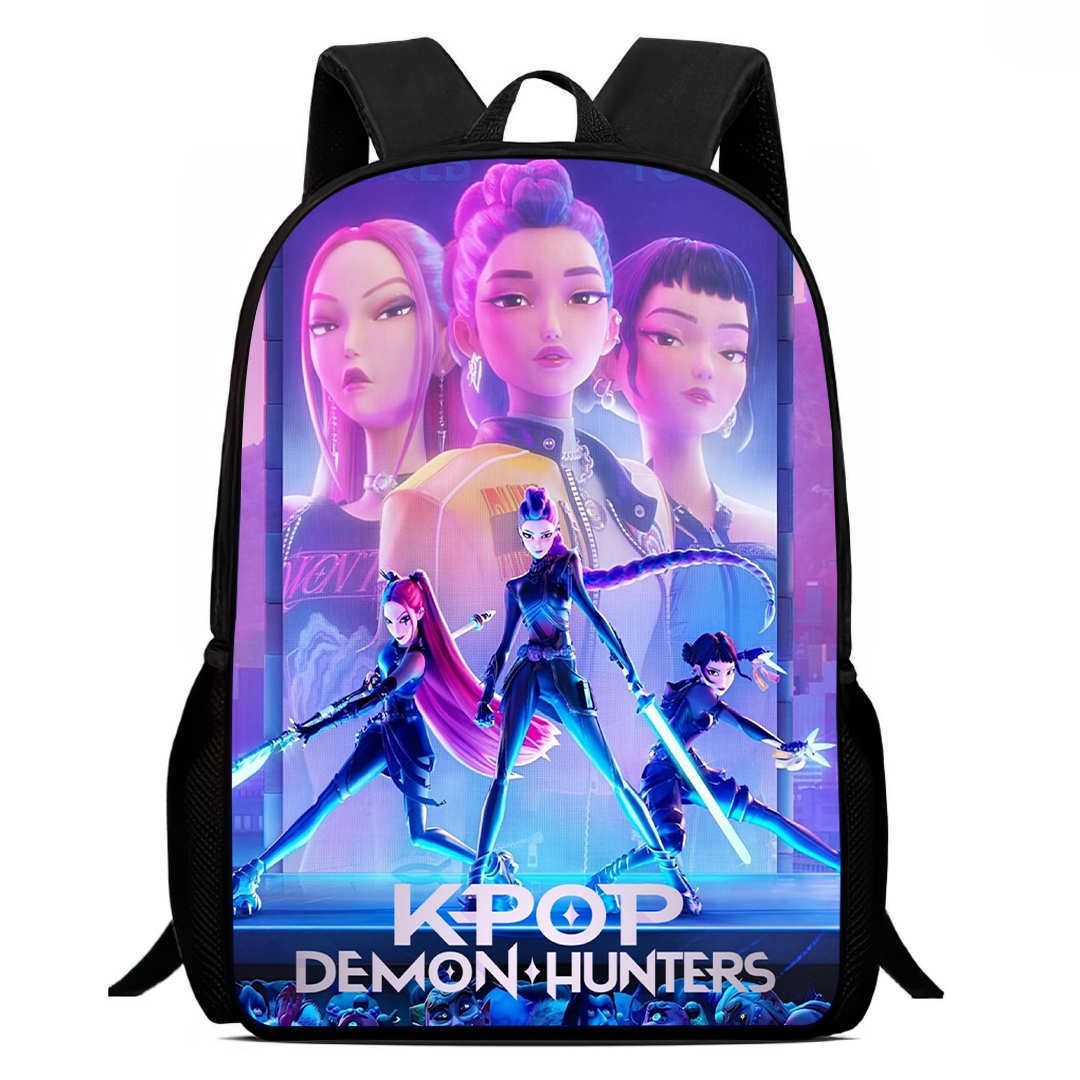 K-pop Demon Hunters Trendy Print Large Backpack Back To School Bag