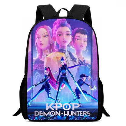 K-pop Demon Hunters Trendy Print Large Backpack Back To School Bag