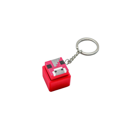3D Printed Pixel Block Fidget Clicker Keychain – Mechanical Keyboard Feel Push Button Toy & Bag Charm