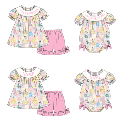 Girls Summer LITTLE PRINCESS Custom Name Smock Embroidery Collection