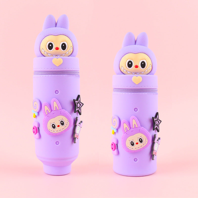 Cartoon Character Silicone Pencil Case & Desk Organizer for Kids and Students