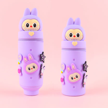 Cartoon Character Silicone Pencil Case & Desk Organizer for Kids and Students
