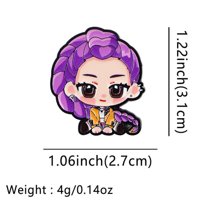 K-Pop Demon Hunters Cartoon Metal Brooch Creative Badge Pin for Bags and Clothing Accessories