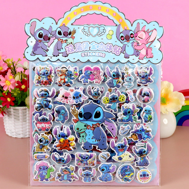 Children’s Cute Cartoon Puffy Stickers Pony & Capybara Double-Layer Bubble Stickers
