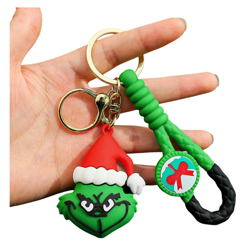 2025 Christmas Grinch Silicone Keychain Plush-Inspired Bag Charm & Accessory