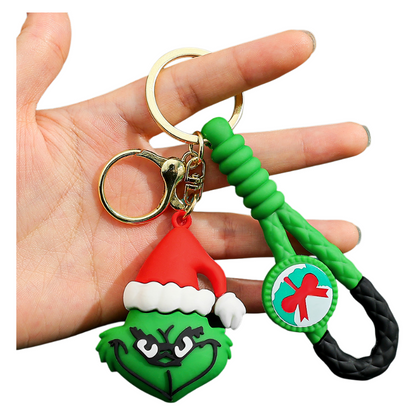 2025 Christmas Grinch Silicone Keychain Plush-Inspired Bag Charm & Accessory