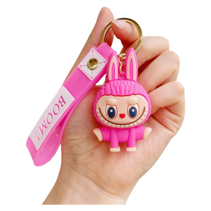 Monster Cozy Yoga Silicone Keychain Cute Cartoon Charm