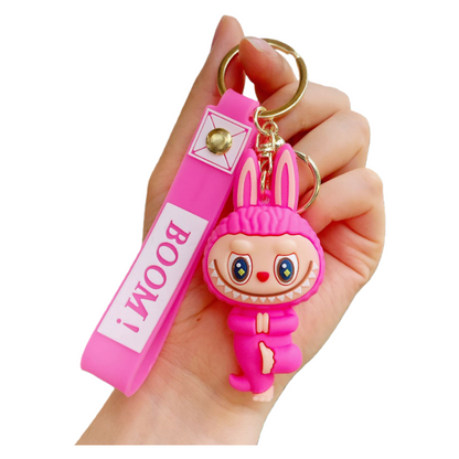 Monster Cozy Yoga Silicone Keychain Cute Cartoon Charm