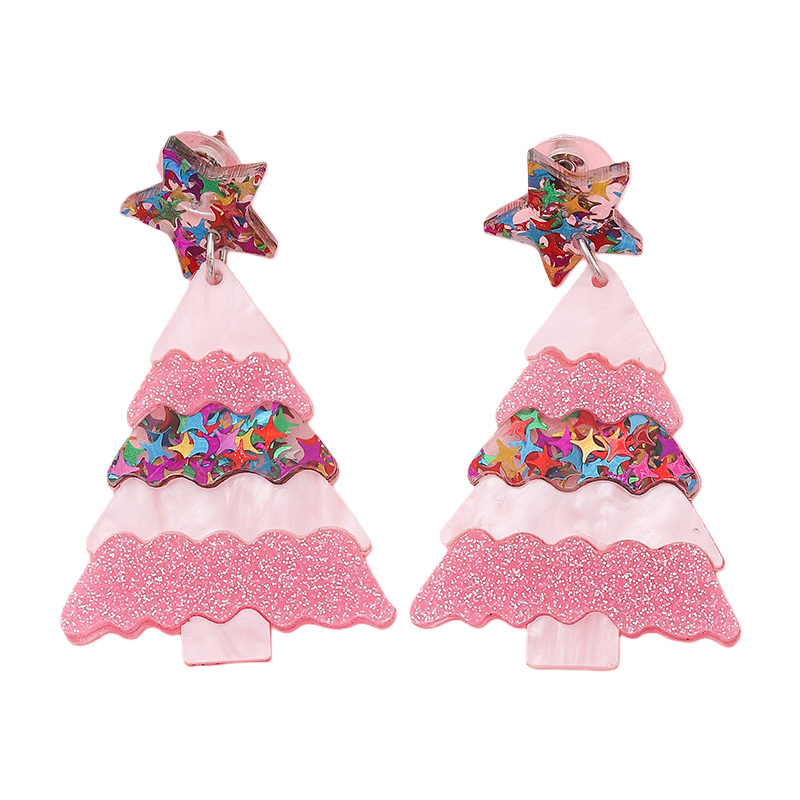 2025 Christmas Acrylic Earrings Cookie House Christmas Tree Grinch & Reindeer Design Vintage Simple Holiday Jewelry