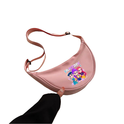 K-Pop Demon Hunters Saja Boys Print Shoulder Bag Crossbody Messenger Half-Moon Bag