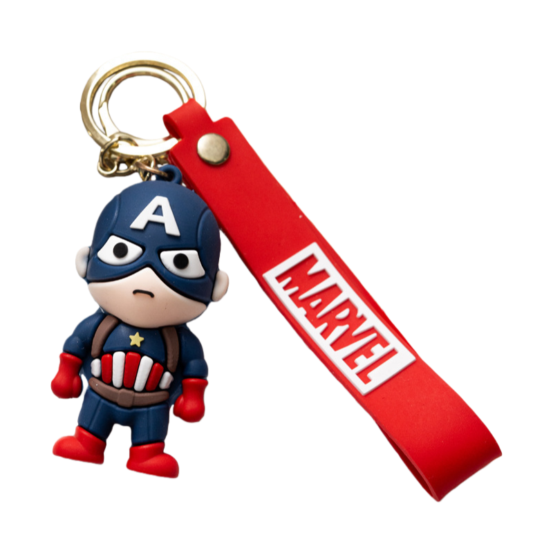Hero-Themed Silicone Keychain for Kids – Cute Cartoon Key Ring Accessory