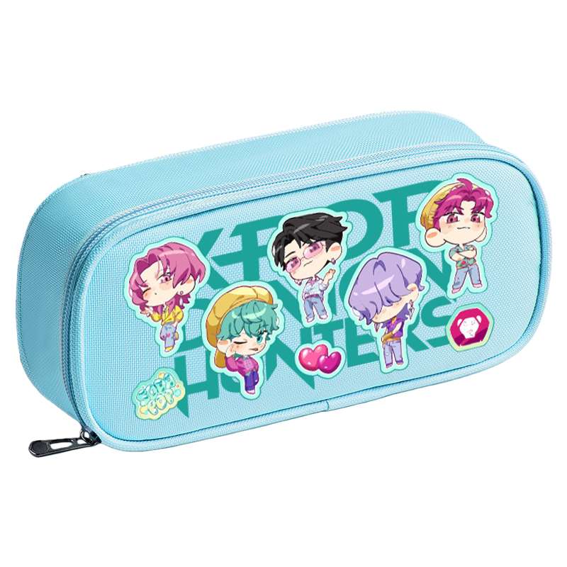 K-Pop Demon Hunters Pencil Case Large Capacity 3-compartment Pen Bag Trendy Stationery Organizer Office Supplies