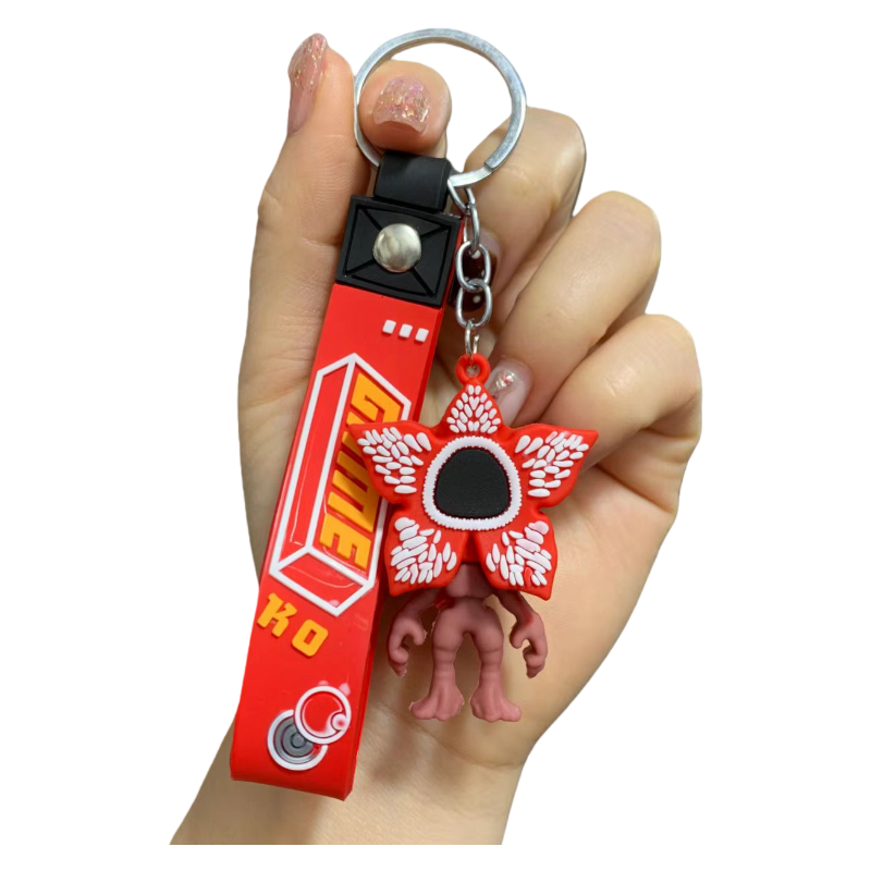 Stranger Things Inspired Monster Plant Silicone Key Chain Figure Bag & Car Key Accessory