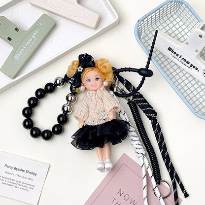Chic Fashion Doll Keychain Cute Knitted Cartoon Doll Bag Charm Pendant Accessory