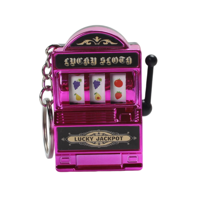 Retro Electroplated Slot Machine Keychain Fidget – Lucky Jackpot Fruit Game Toy