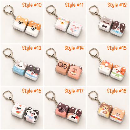 Cute Animal Dog Keycap Fidget Keychain – Pressable Bag Charm