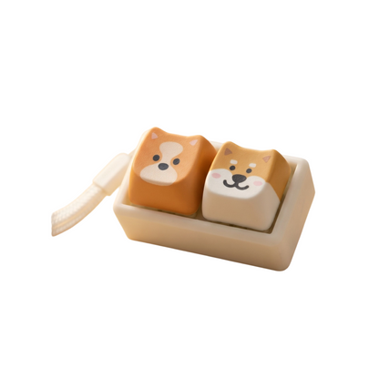 Shiba Inu Finger Press Button Cube Squishy Keyboard Keychain Stress Relief Toy