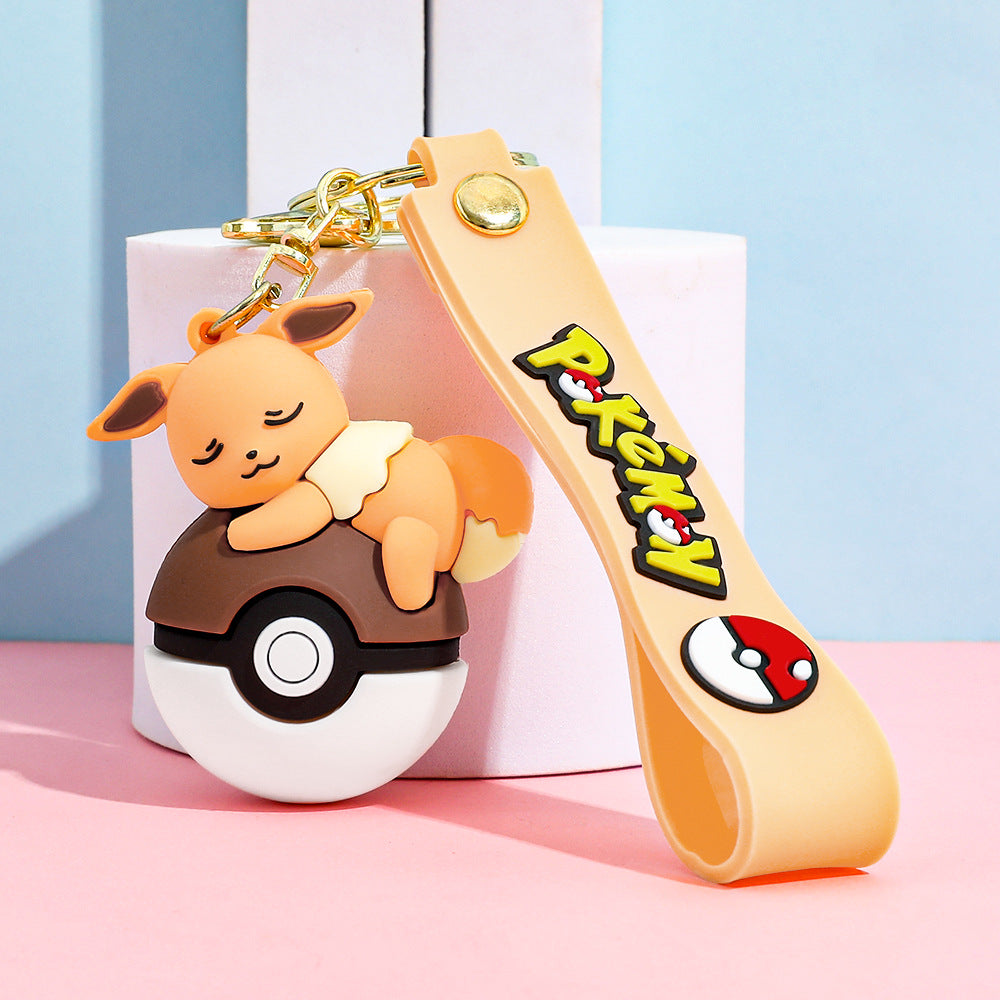 Cartoon Pikachu Silicone Keychain Figure Bag Charm Pendant