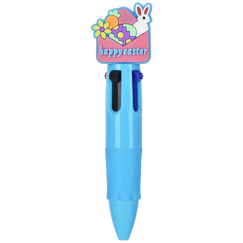 Mini 4-Color Click Pen – Creative Easter Bunny, Egg & Chick Design Journal Pen