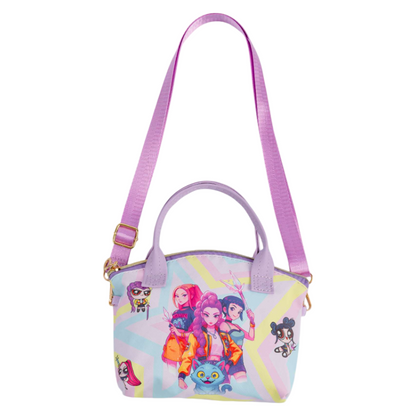 K-Pop Demon Girl Print Crossbody Bag with Top Handle & Adjustable Strap for Kids & Adults