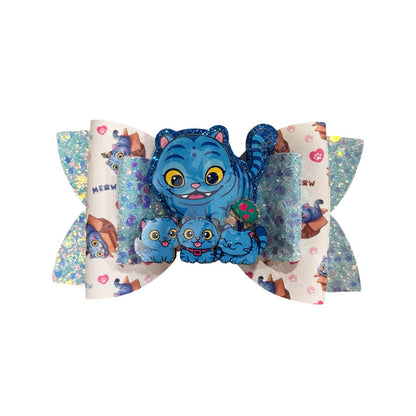 K-Pop Demon Hunters Glitter Bow Hair Clips, Cute Cartoon Character Barrettes for Girls