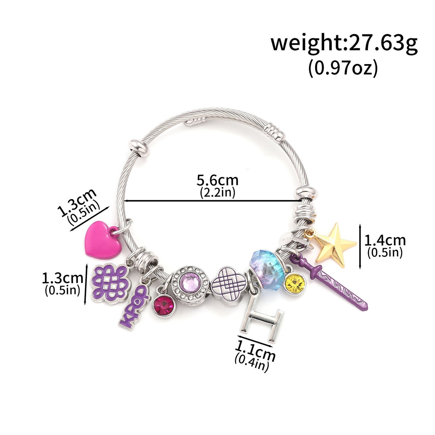 K-Pop Demon Hunters Bracelet Set Mixed Metal Braided Cord & Colorful Seed Bead Bracelets