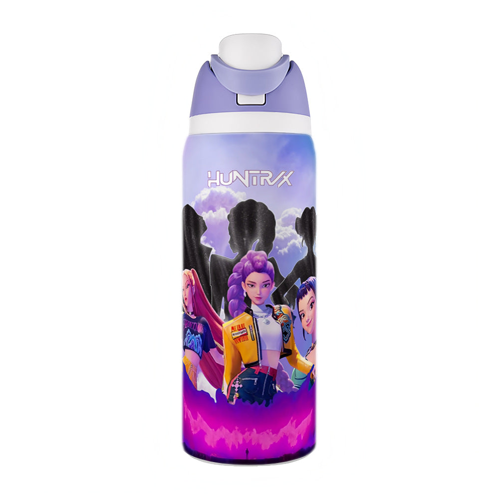 KPOP Demon Hunters 32oz Vacuum Insulated Stainless Steel Water Bottle Straw Cup Sports & Outdoor