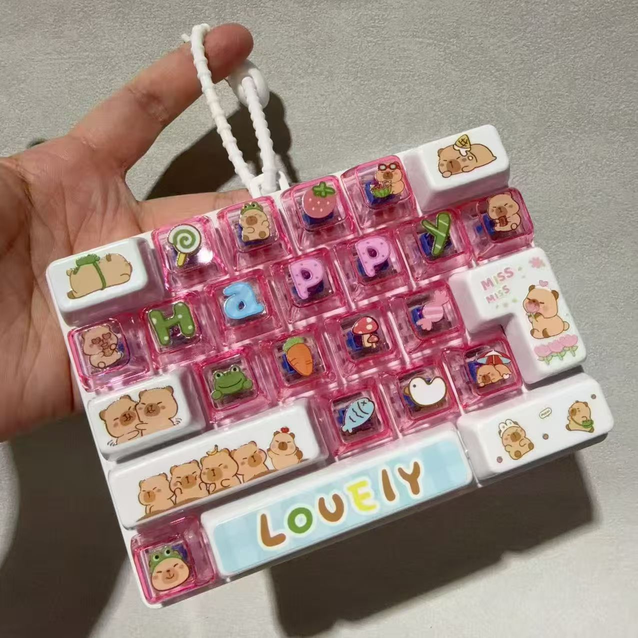 Back to School Keyboard Fidget Toy – Mini Mechanical Keyboard Stress Relief Toy, Colorful Keycap Sensory Toy (Multiple Styles)