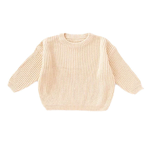 Personalized Name Knit Sweater for Babies & Kids – Custom Yarn Embroidery with Optional Crochet Decorations