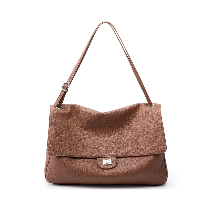 Slouchy Flap Shoulder Bag in Leather or Suede