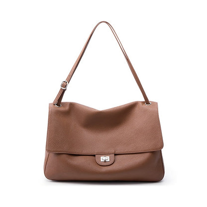 Slouchy Flap Shoulder Bag in Leather or Suede
