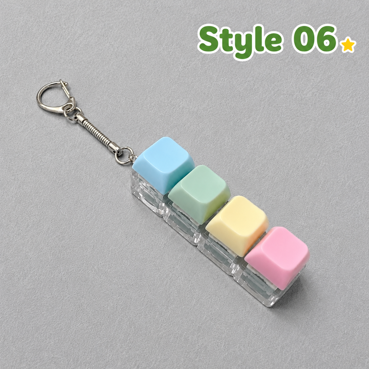 Pastel Colors Finger Press Button Cube Squishy Keyboard Keychain Stress Relief Toy