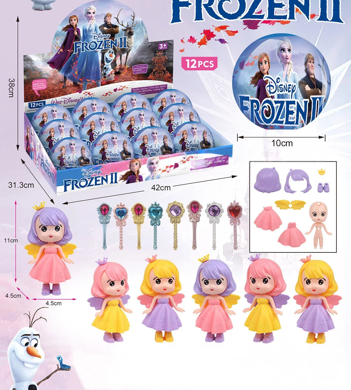 Cartoon Blind Capsule Toy Box Set of 12, Surprise Collectible Figures & Keychains