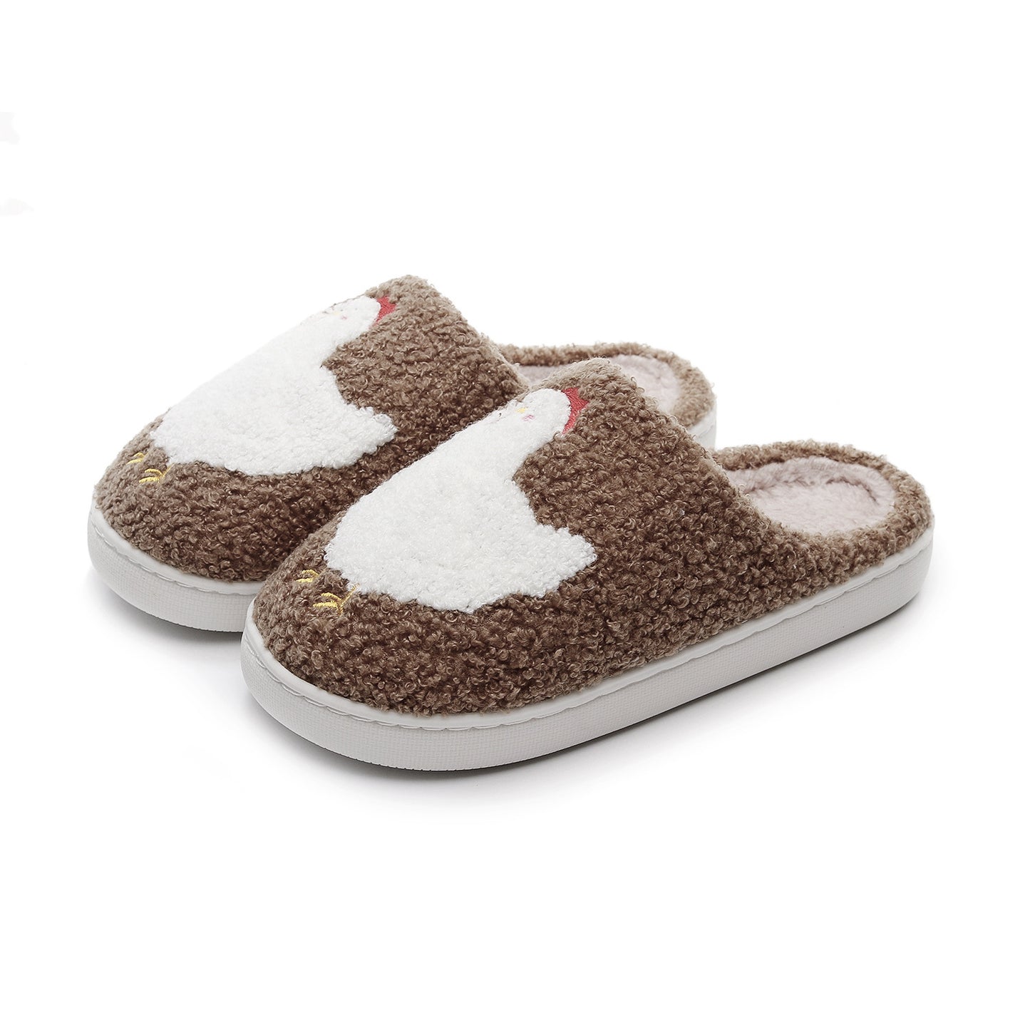 2025 Christmas Grinch Gingerbread Farm Chicken Plush Slippers Unisex Winter Cotton Home Slippers