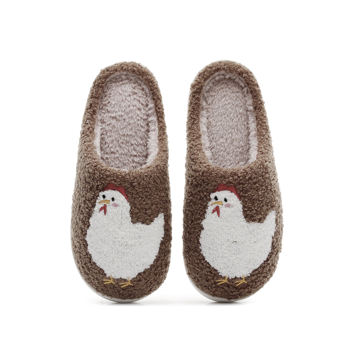 2025 Christmas Grinch Gingerbread Farm Chicken Plush Slippers Unisex Winter Cotton Home Slippers