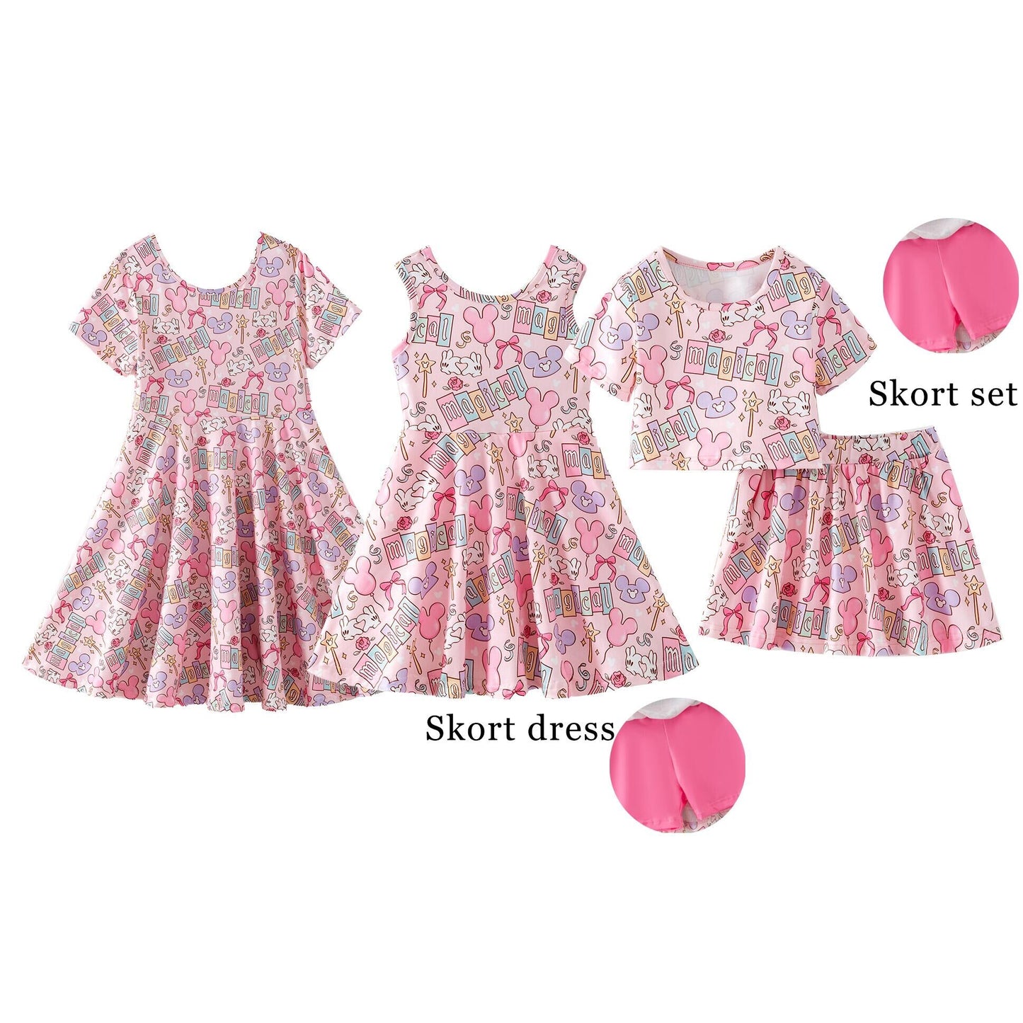 Summer Minnie Printed Cartoon Fashion Kids Clothes Collection
