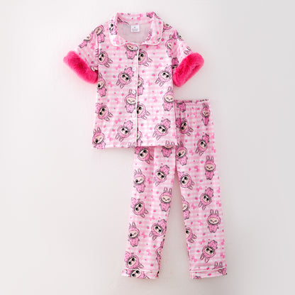Mommy And Me Fall Labubu Cozy Fur Pajamas Set
