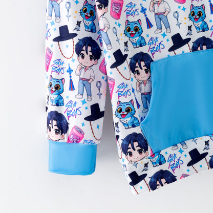 Boys Fall Kpop Demon Hunters Pocket Milk Silk Hoodies