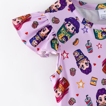 Girls Spring Summer K-POP Short Sleeves Twirl Dress