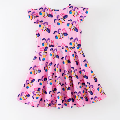 Girls Spring Summer K-POP Short Sleeves Twirl Dress