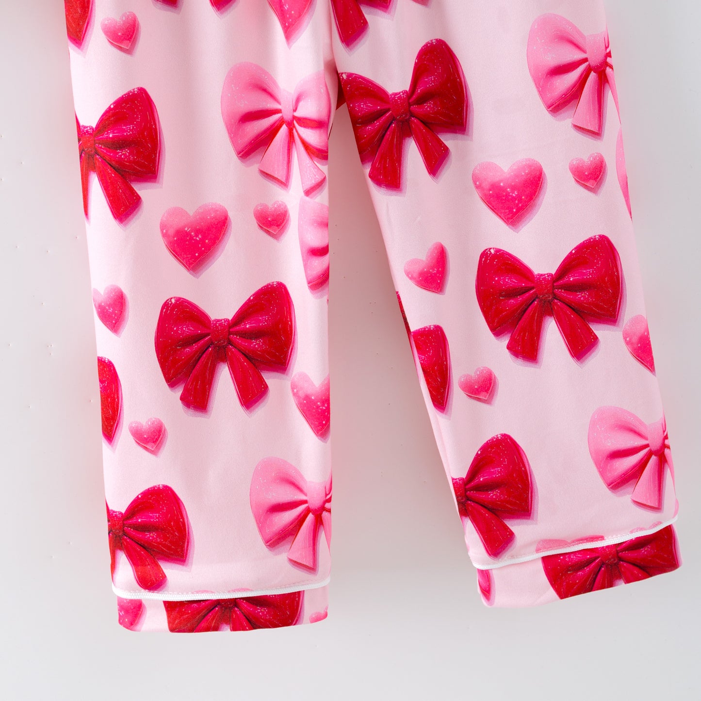 2026 Spring Valentine's Day Red Pink Bow Pajamas Set