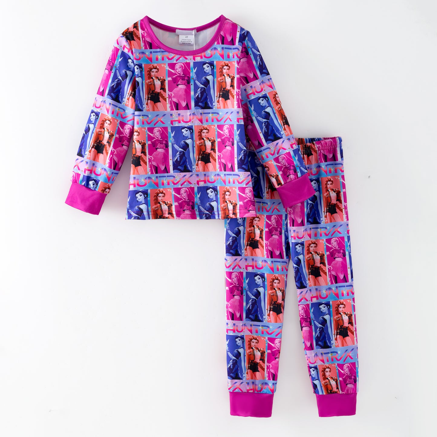 Girls Spring Kpop Demon Hunter Print Pajamas Set